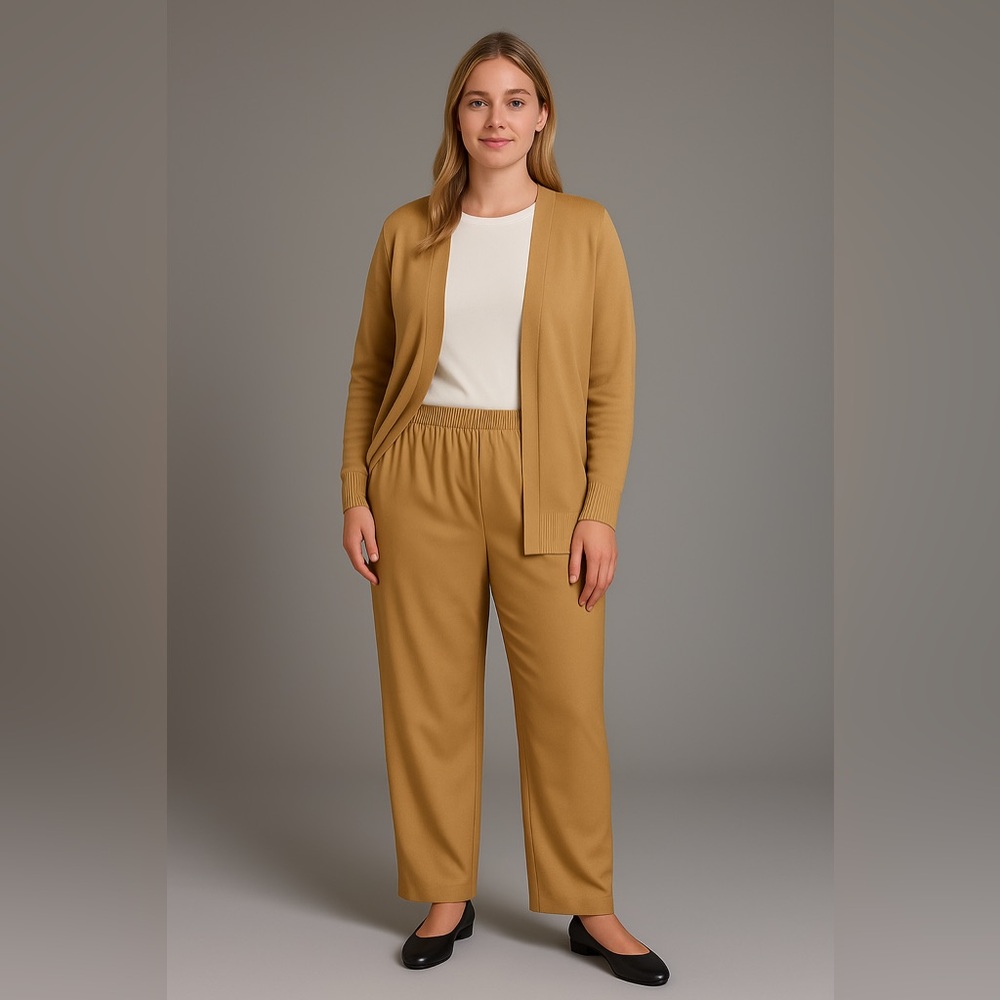 J. Jill Women Pants XLT Tall Camel Brown Pull On Elastic Waist Straight Leg NWT